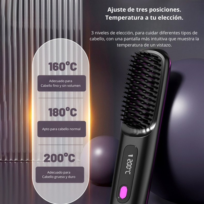 PEINE ALISADOR INALAMBRICO 2 EN 1 - GLOSS S7